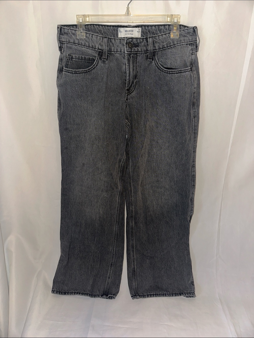 Hollister Low Rise Baggy Jeans Women’s 29 Gray Wash Wide Leg Denim Y2K